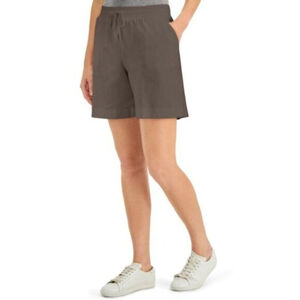 Karen Scott Large Pull-On Stretchy Elastic Waist Knit Casual Brown Shorts NWT
